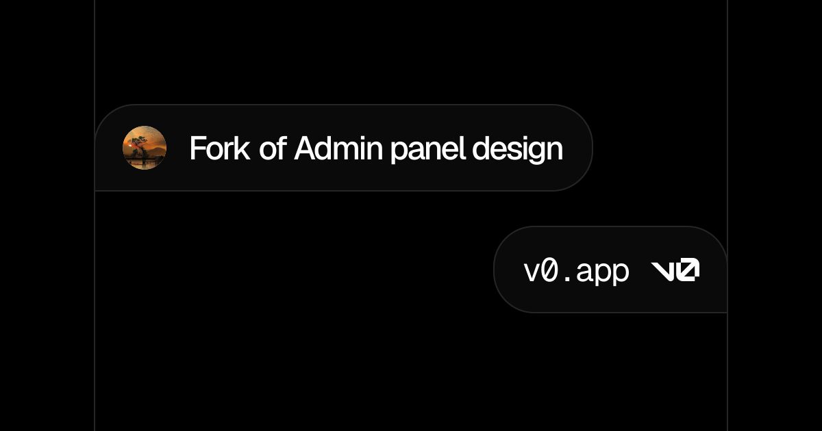 Fork of Admin panel design – v0 by Vercel