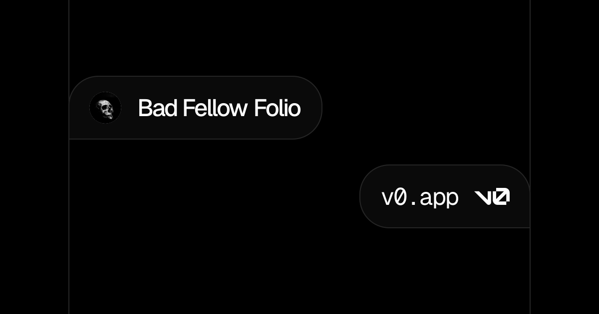 Badfellowfolio website design – v0 by Vercel