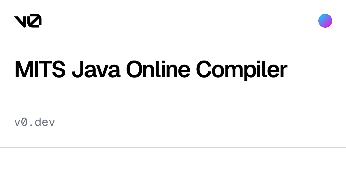 MITS Java Online Compiler – v0 by Vercel