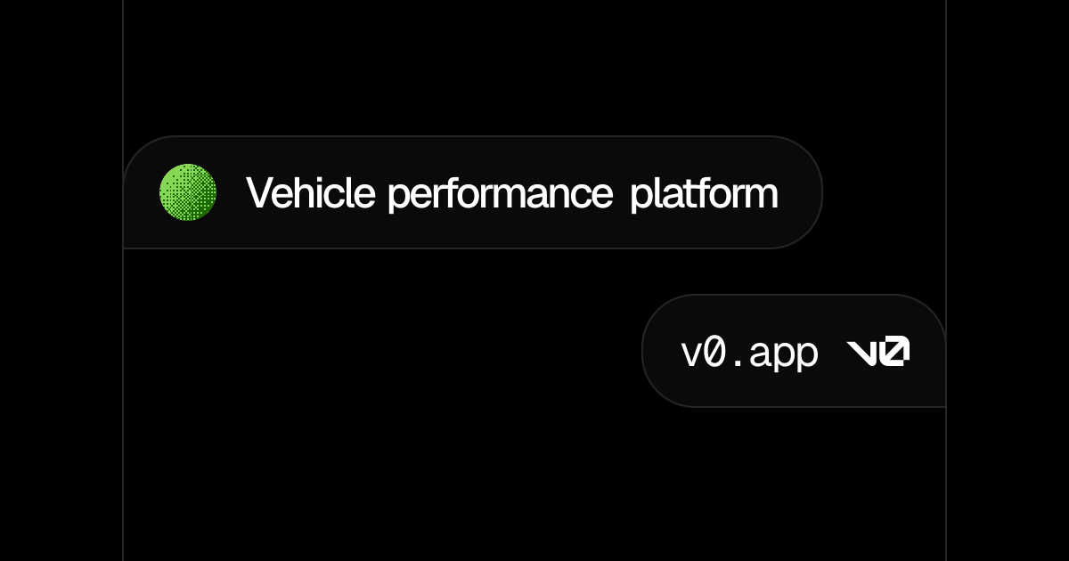 Vehicle performance platform – v0 by Vercel