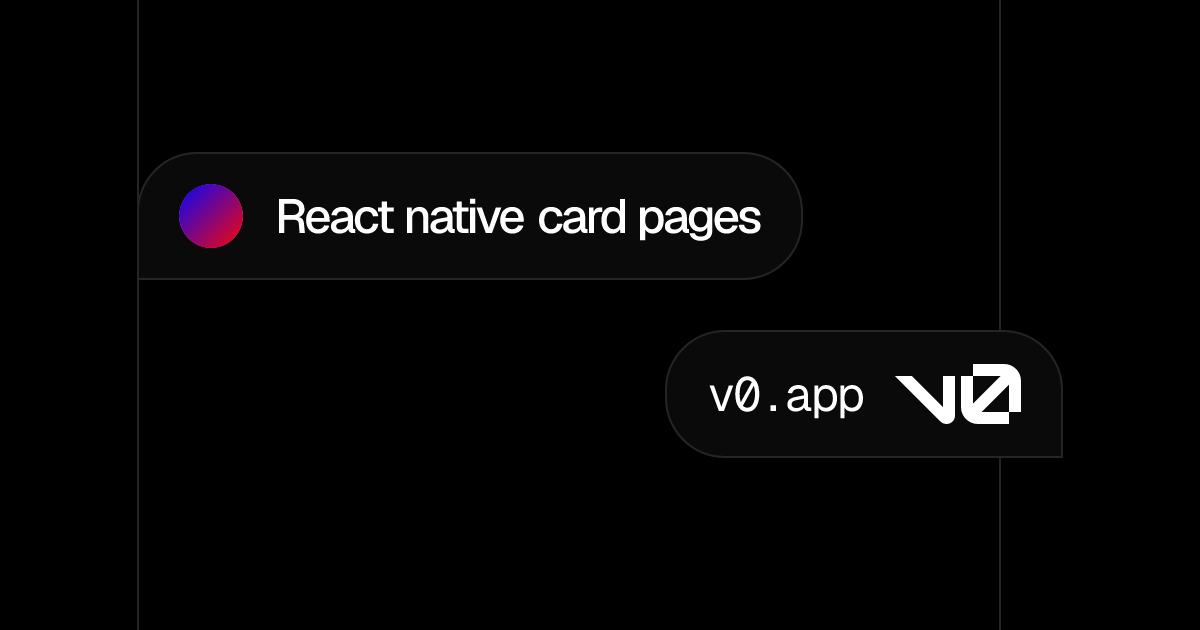 React native card pages – v0 by Vercel