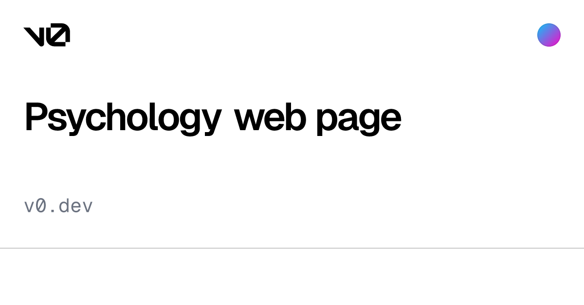 Psychology web page v0 by Vercel