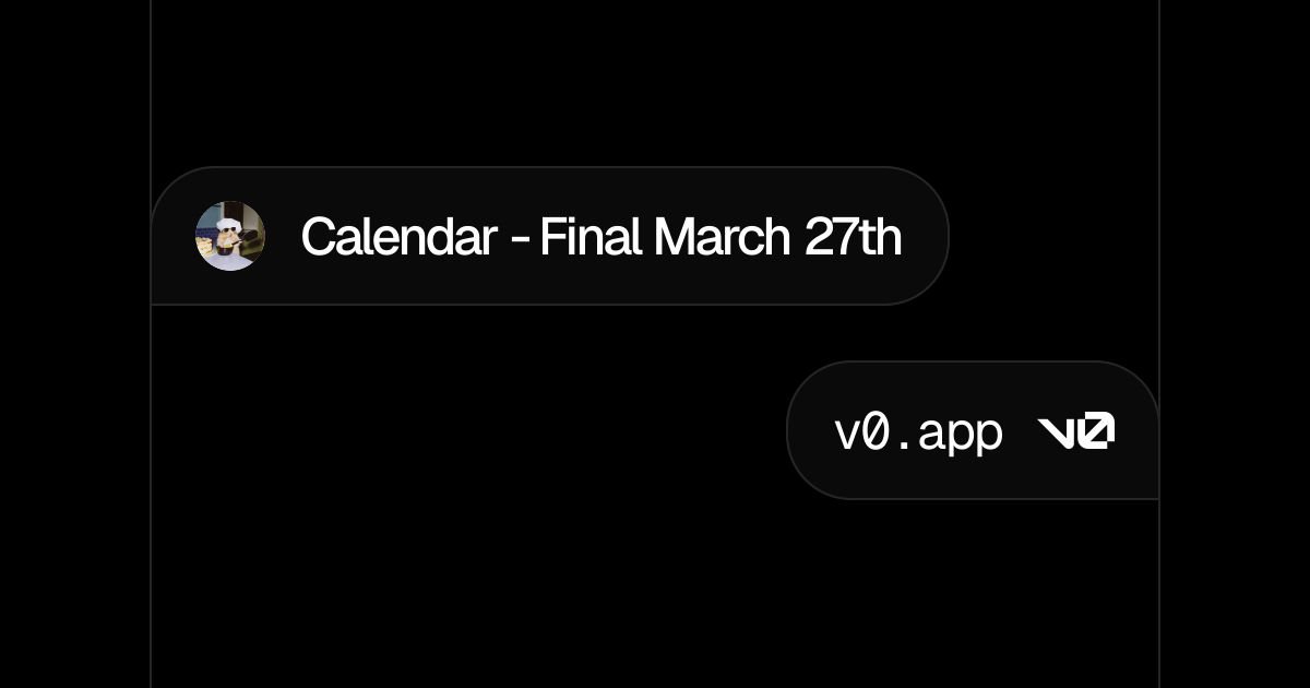 Calendar - Final March 27th – v0 by Vercel