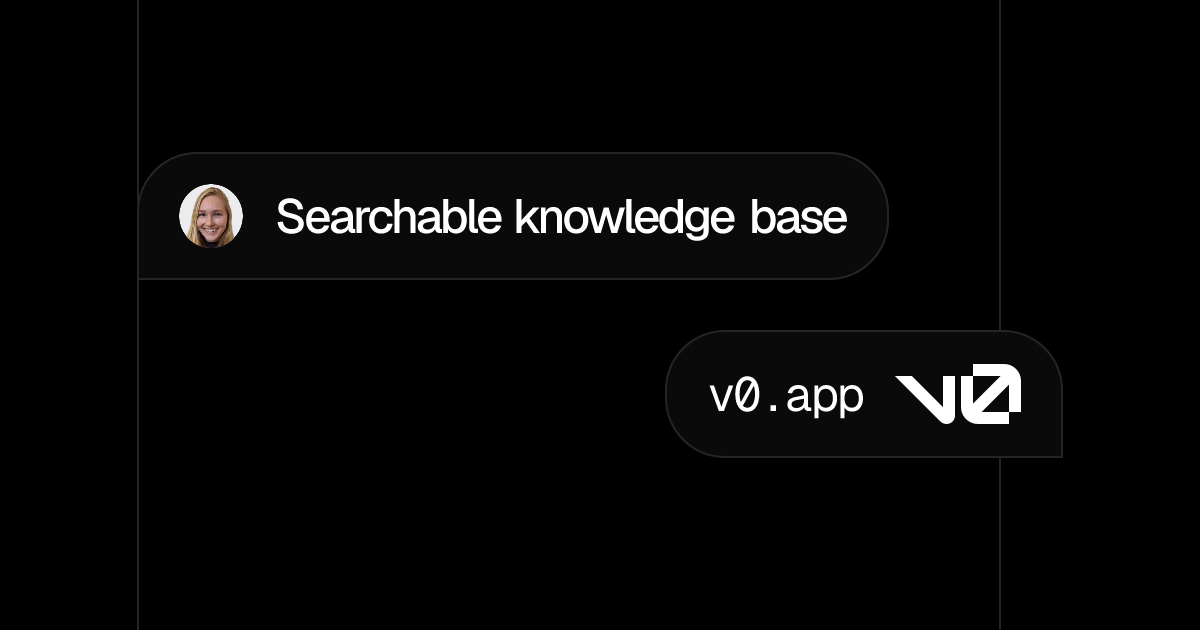 Searchable knowledge base – v0 by Vercel