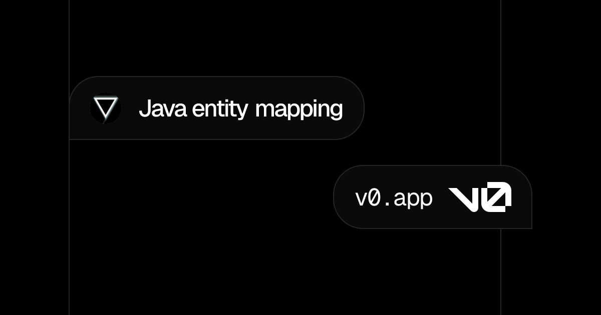 Java entity mapping - v0 by Vercel
