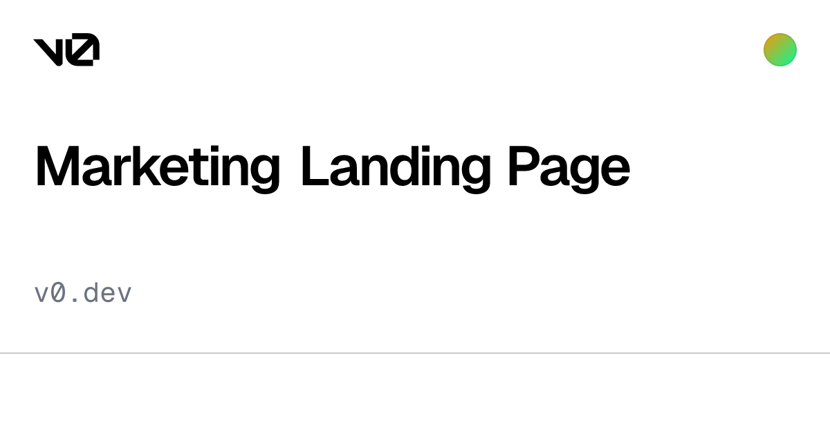 Marketing Landing Page – v0 by Vercel