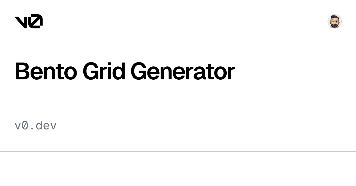 Bento Grid Generator - v0 by Vercel