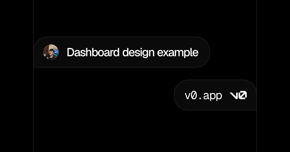 Dashboard design example – v0 by Vercel