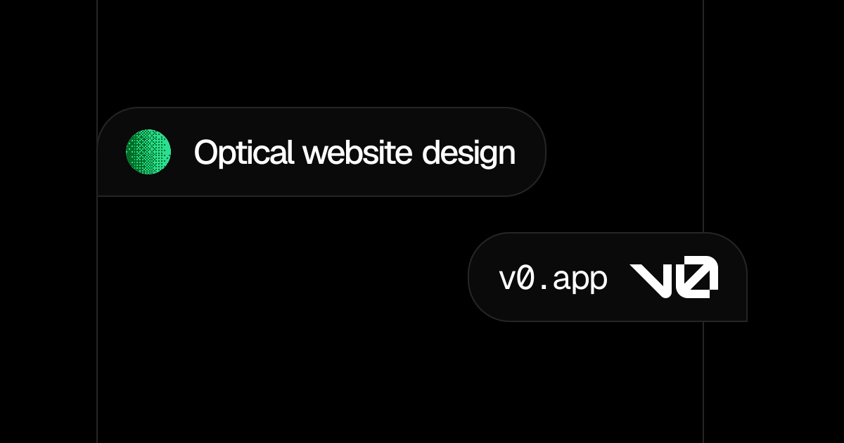 Optical website design – v0 by Vercel